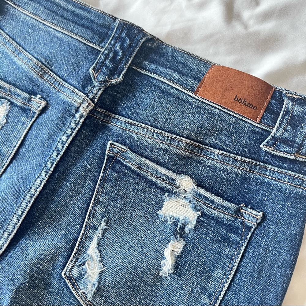bohme Indigo Distressed High-Rise Stretch Skinny Jeans - Size 29 - EUC - Picture 7 of 11